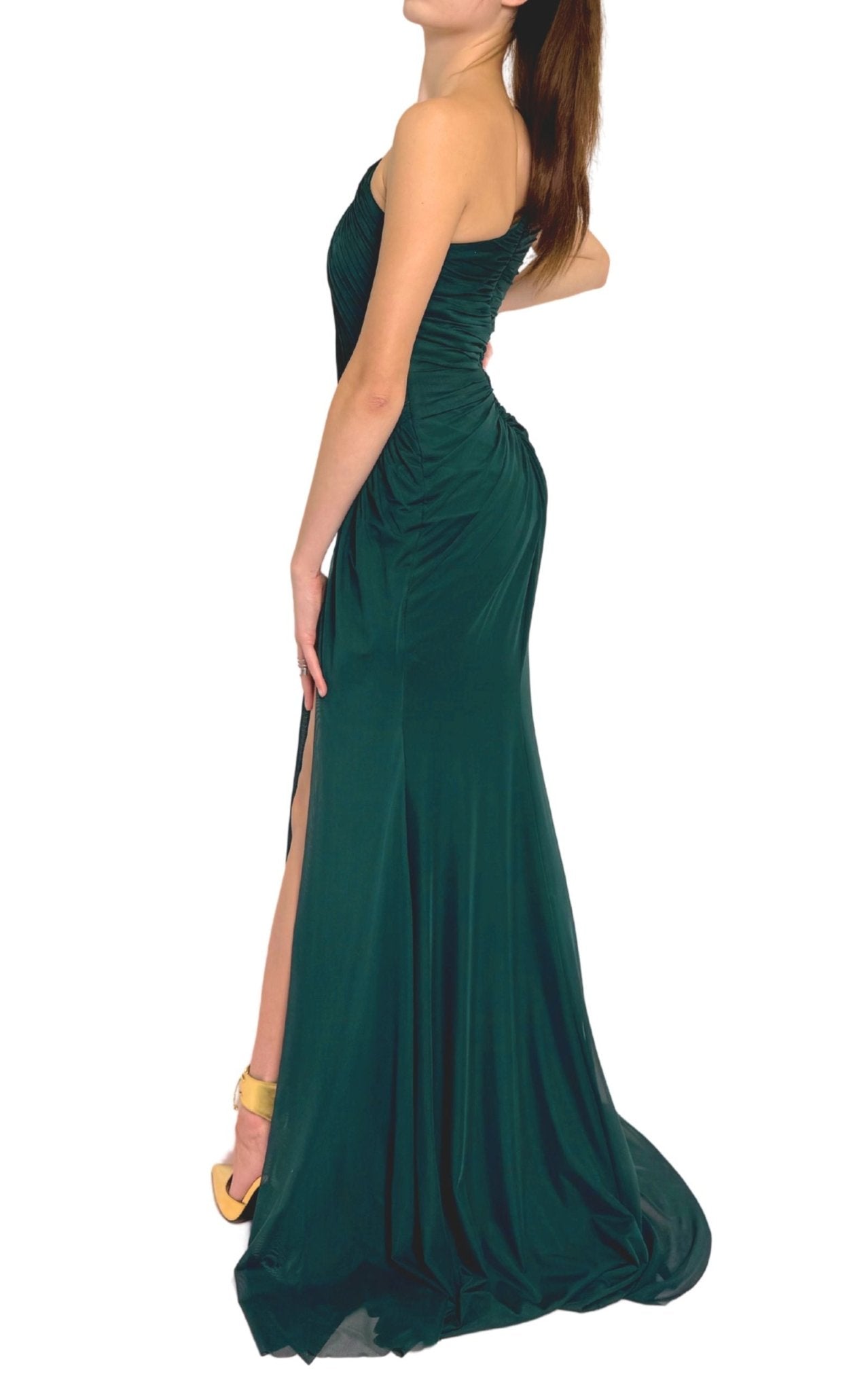 Cult Moda Gilded Waves Green Cocktail Dress - Runway Catalog