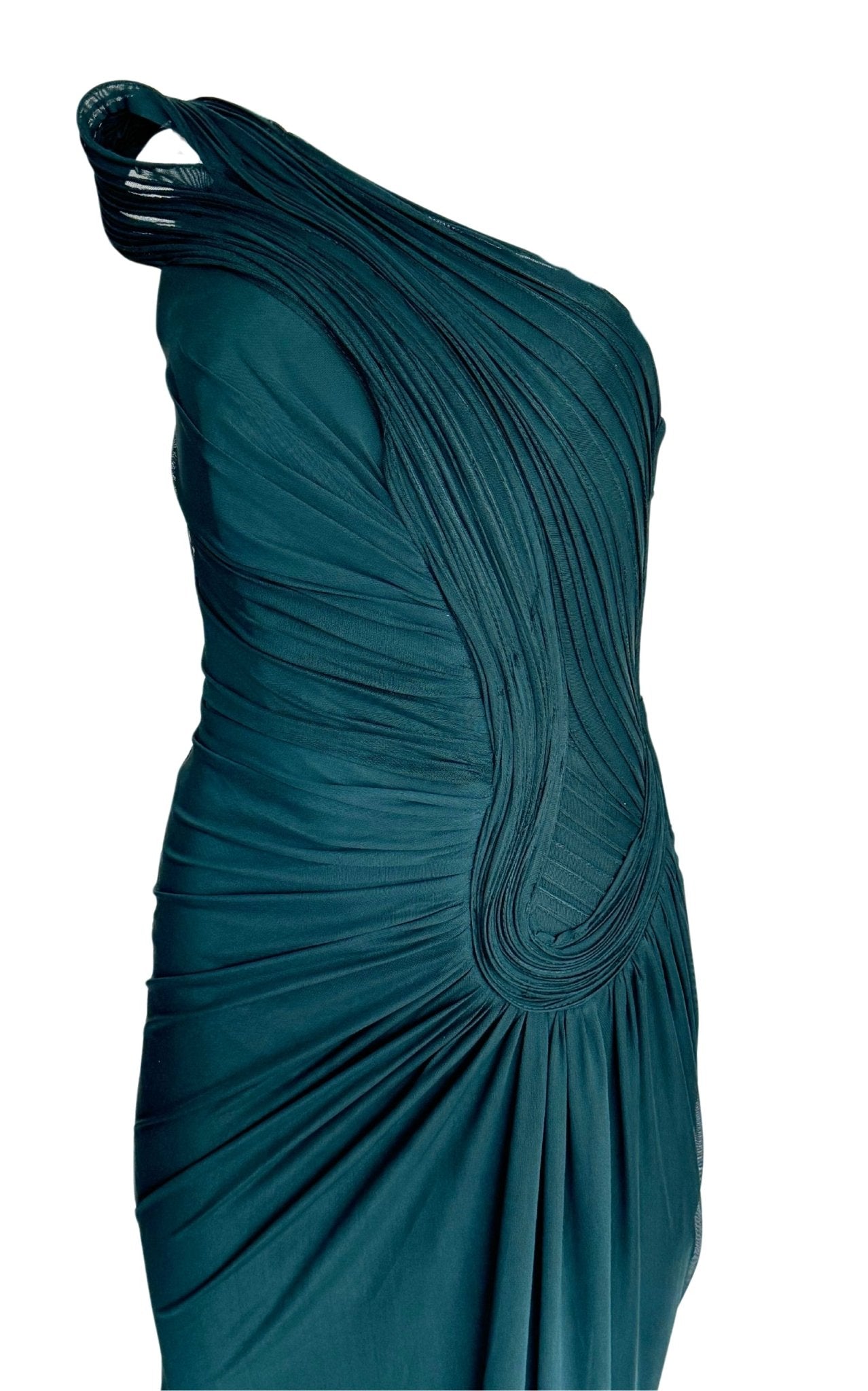 Cult Moda Gilded Waves Green Cocktail Dress - Runway Catalog