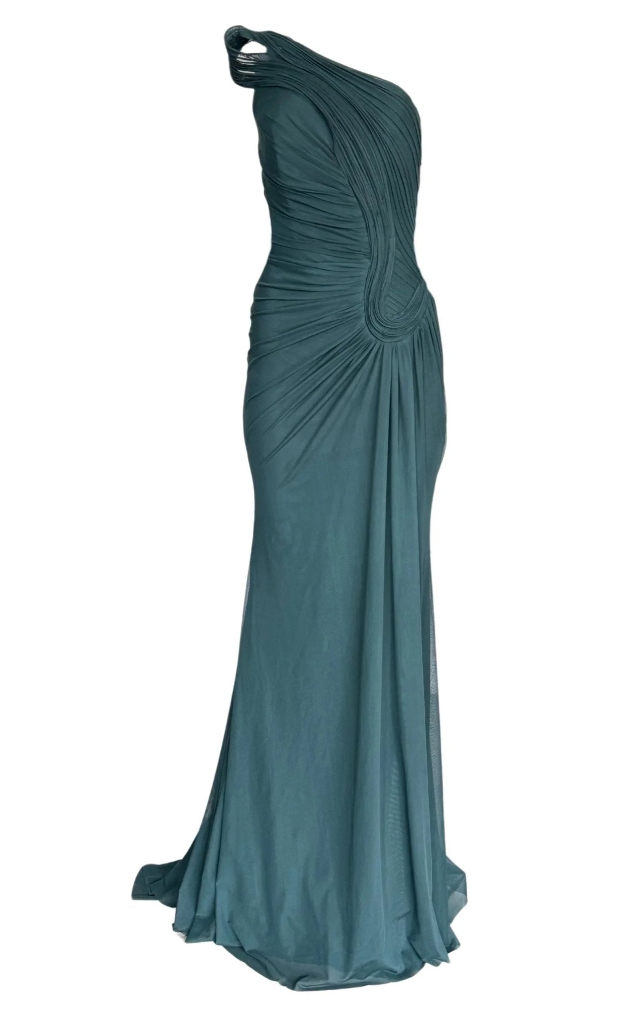 Cult Moda Gilded Waves Green Cocktail Dress - Runway Catalog