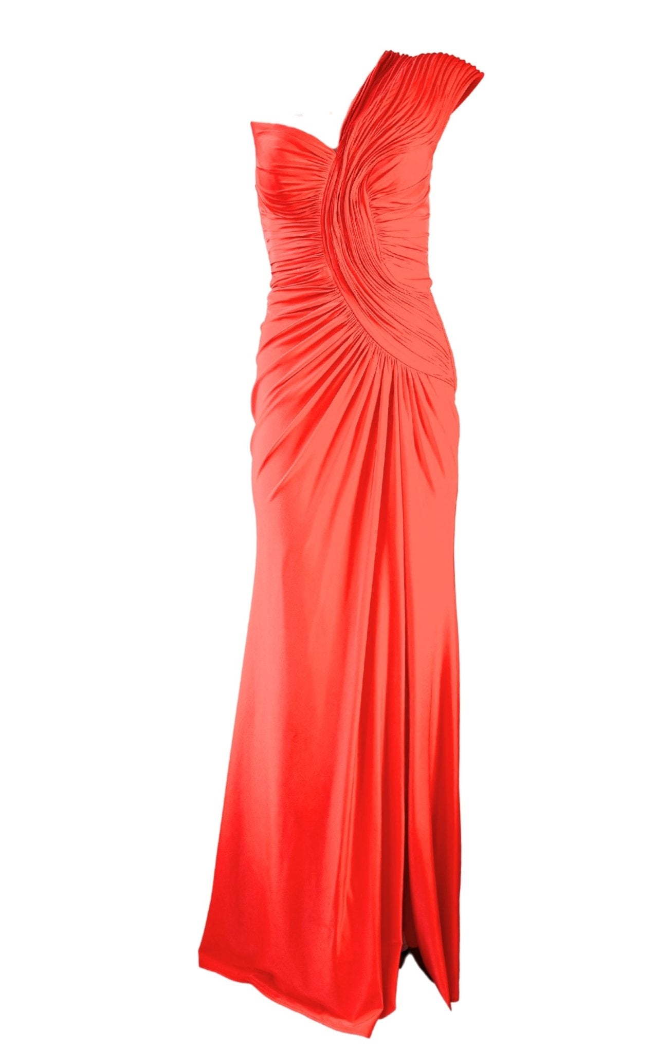 Cult Moda Gilded Waves One - Shoulder Orange Party Cocktail Dress - Runway Catalog