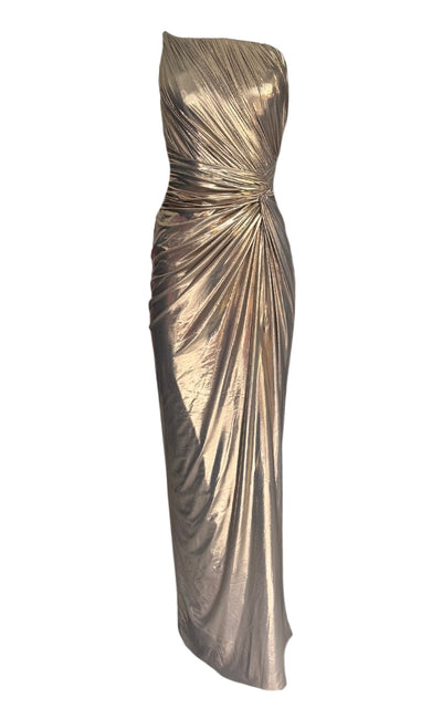 Cult Moda Gold Metallic Cocktail Prom Dress - Runway Catalog