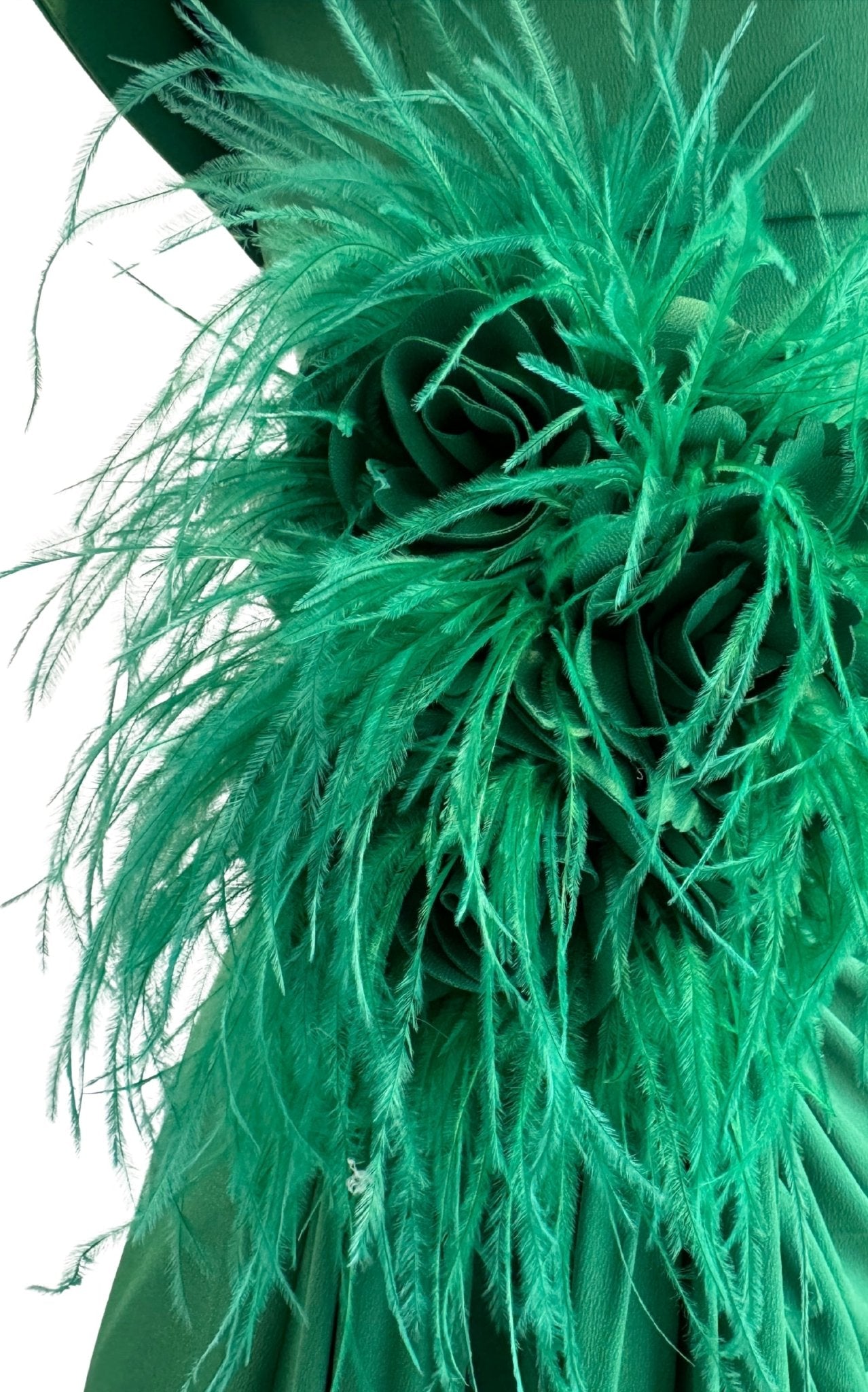 Cult Moda Off Shoulder Boat Neck Green Cocktail Prom Dress - Runway Catalog