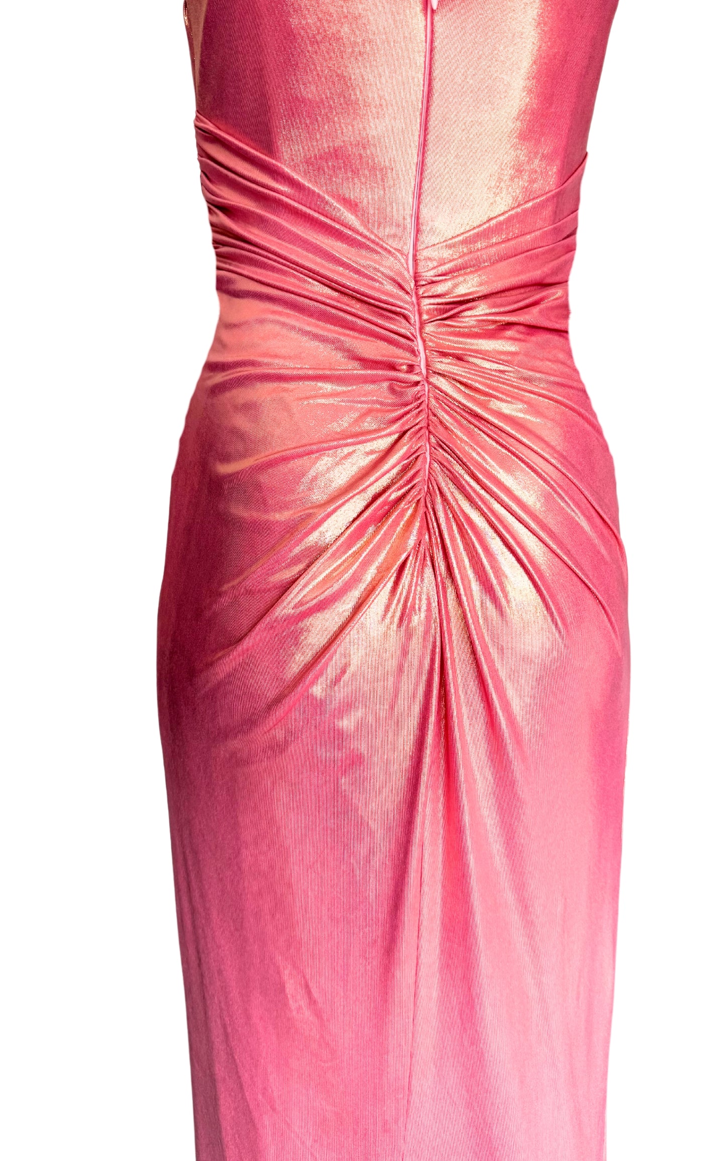 Cult Moda Pink Metallic Cocktail Prom Dress