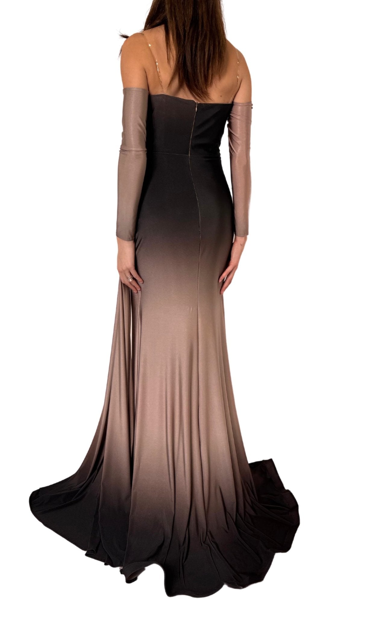 Cult Moda Rhinestone Embellished Grey Ombre Party Dress to Impress - Runway Catalog