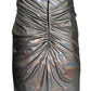 Cult Moda Silver Metallic Cocktail Prom Dress