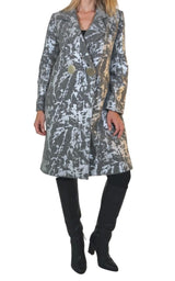 Silver Print Wool Blend Trench Coat Cult Moda