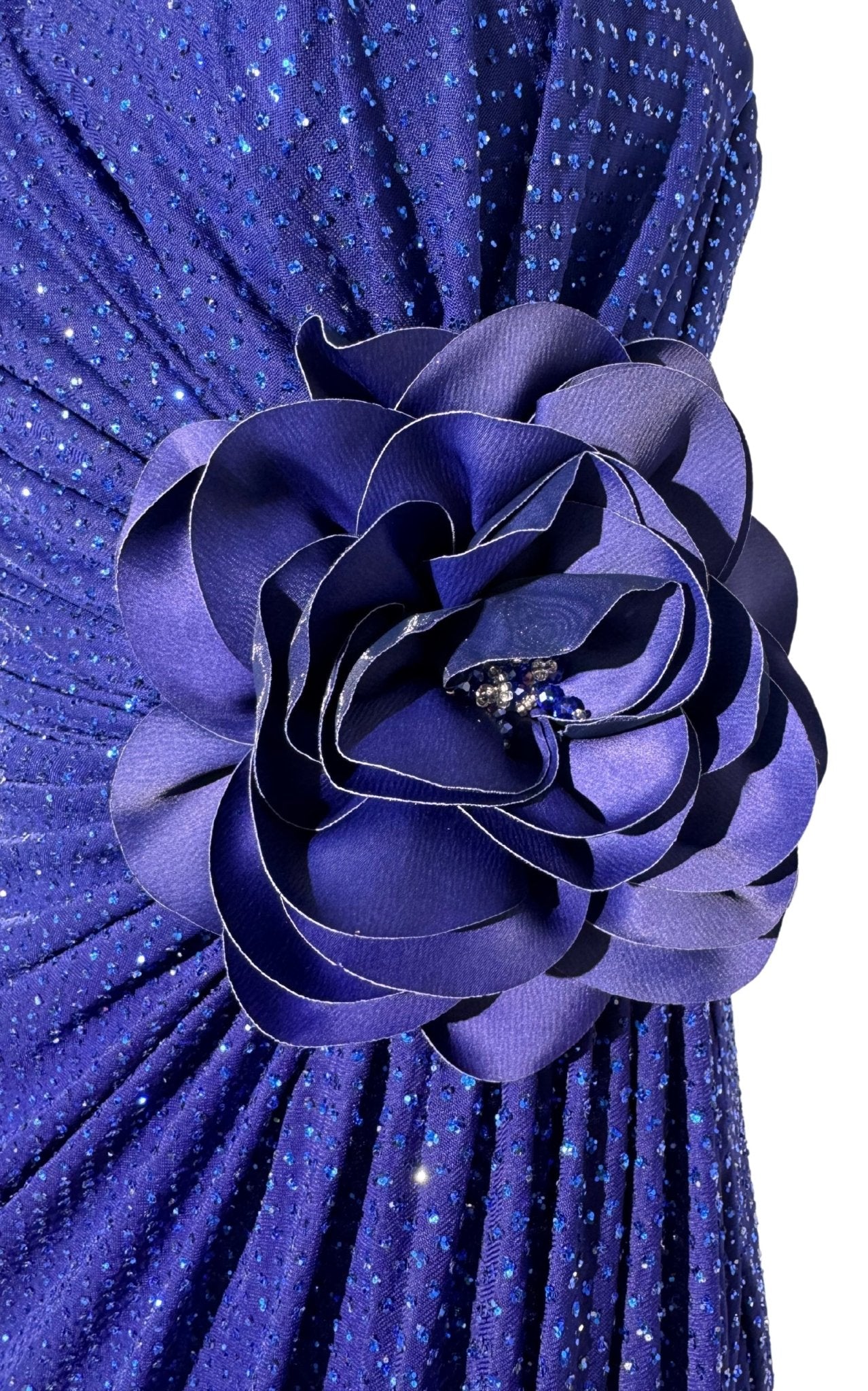 Cult Moda Strapless Asymmetric Blue Crystal Embellished Prom Dress - Runway Catalog