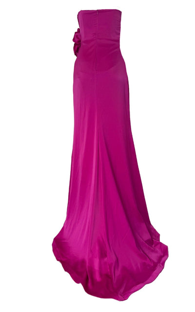 Cult Moda Strapless Asymmetric Fuchsia Prom Dress - Runway Catalog
