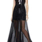 Cynthia Sequinned Detail Pleated Gown