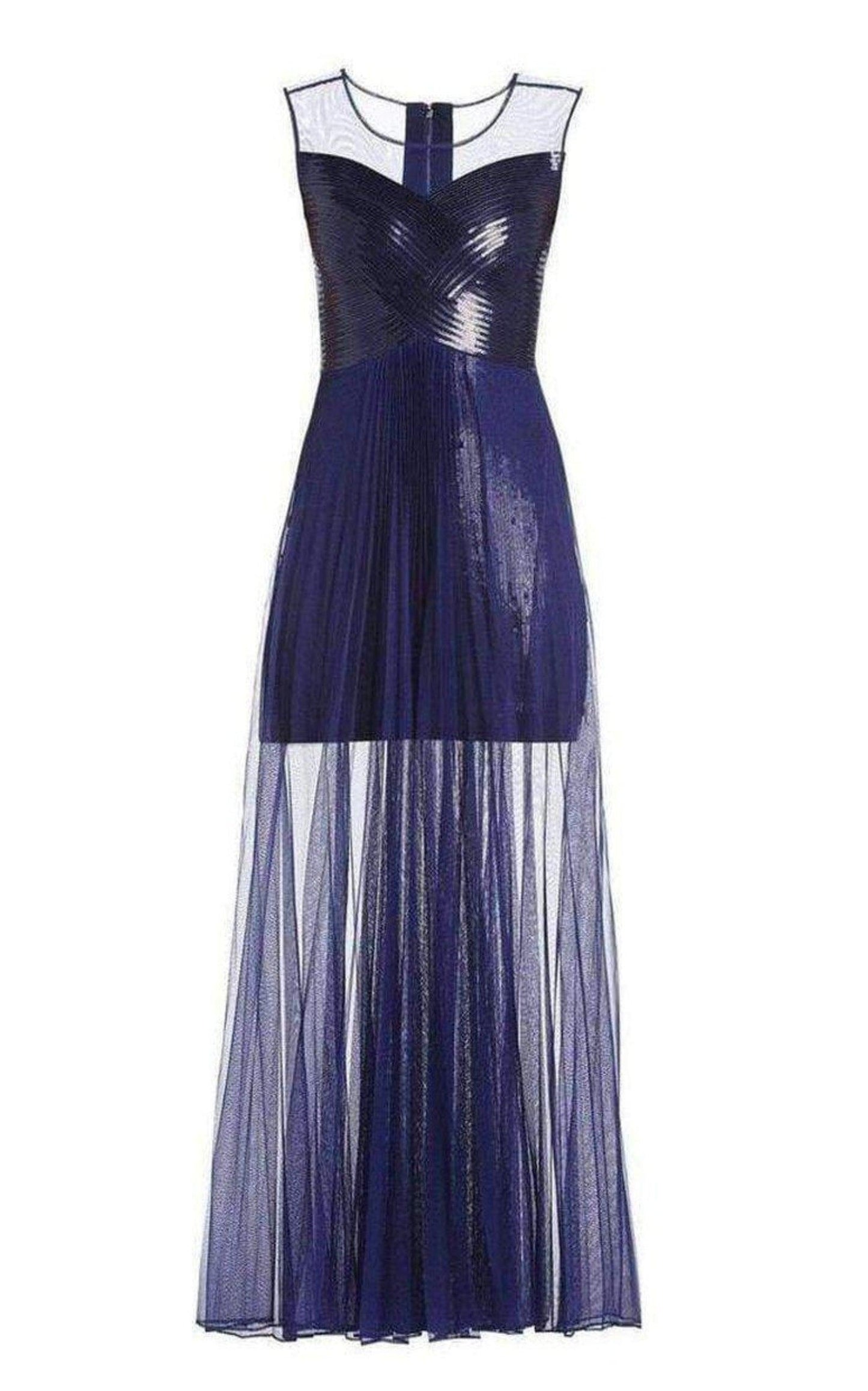 Cynthia Sequinned Detail Sunburst Pleated Gown