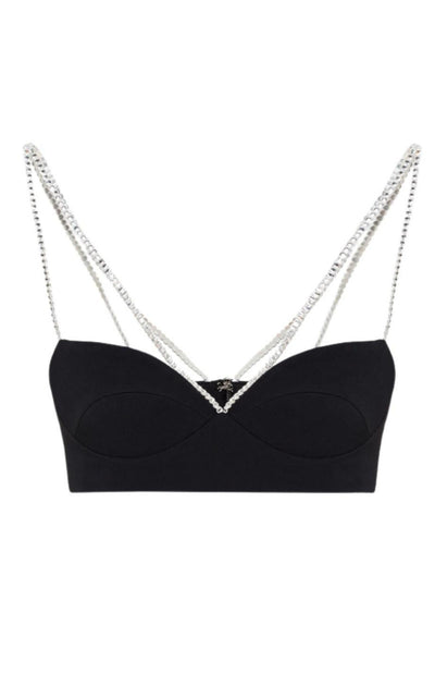 Crystal Chain Strap Bra David Koma