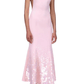 David Koma Paillette Illusion Midi Pink Dress