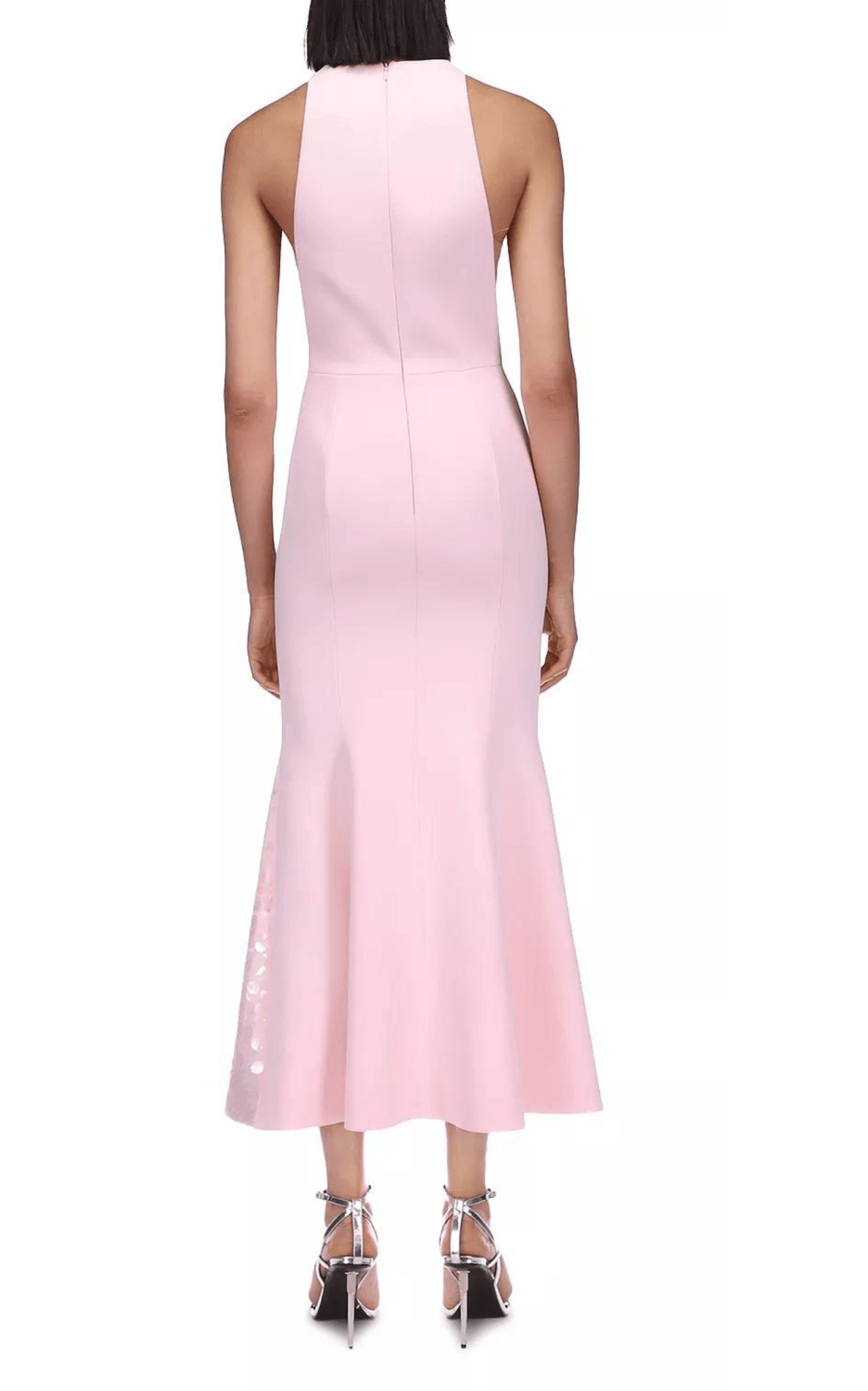 David Koma Paillette Illusion Midi Pink Dress - Runway Catalog