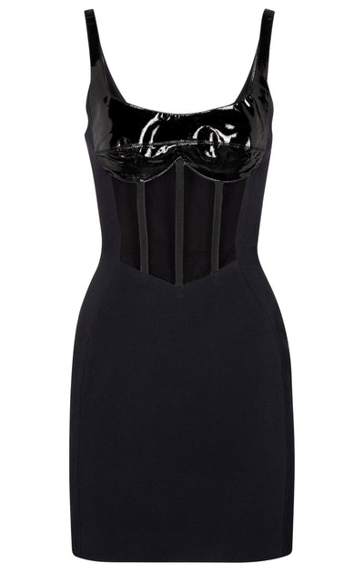 Patent Leather Corset Mini Dress David Koma