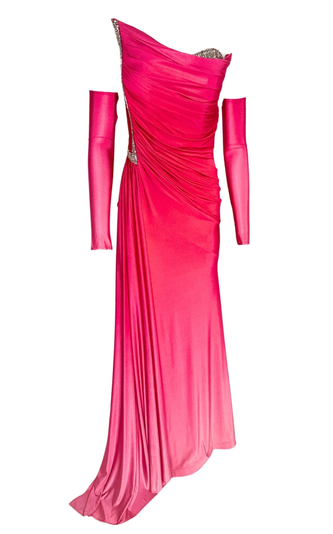 Dekolte Rhinestone Embellished Pink Ombre Gown - Runway Catalog