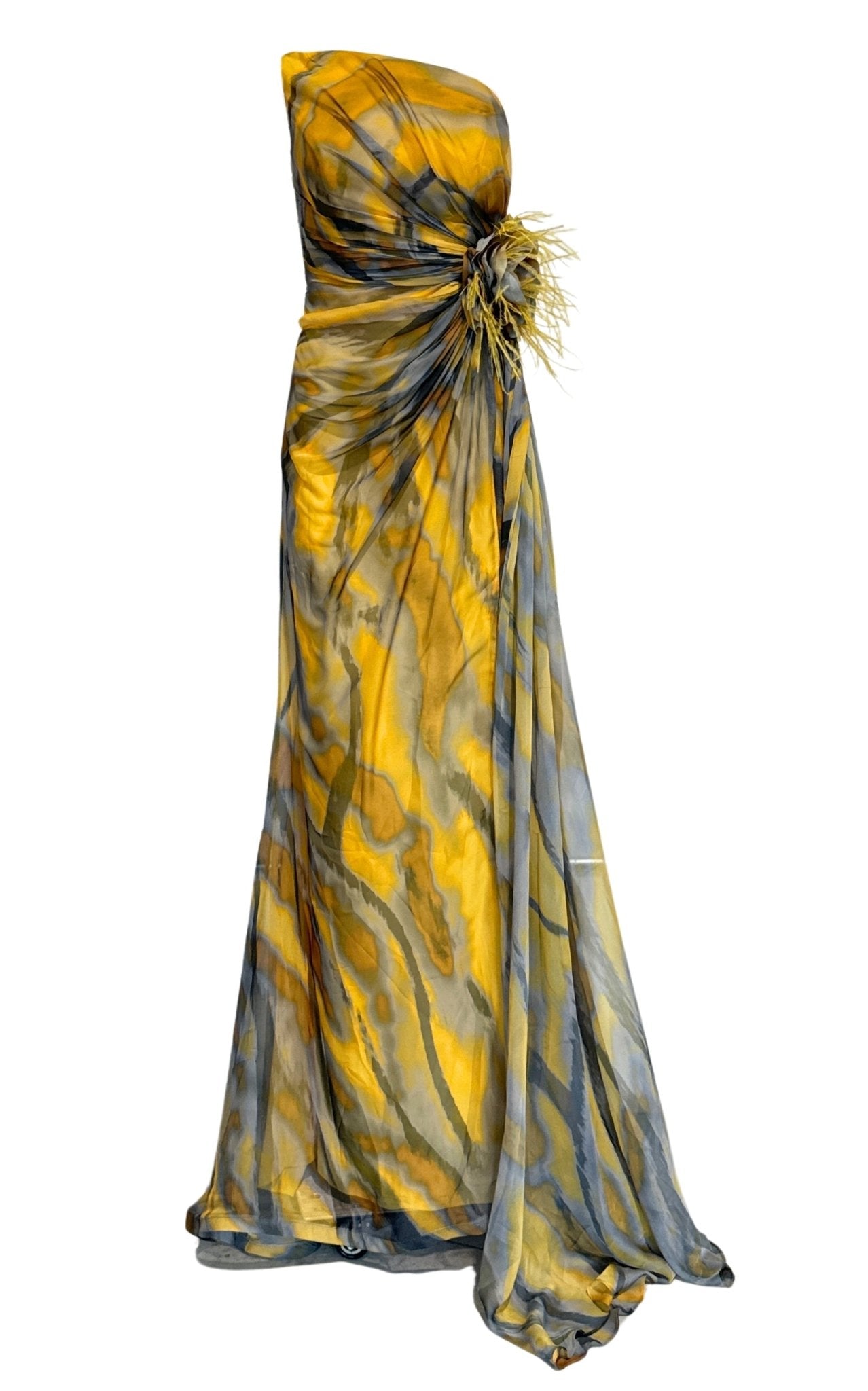 Dekolte Strapless Yellow Cocktail Dress - Runway Catalog
