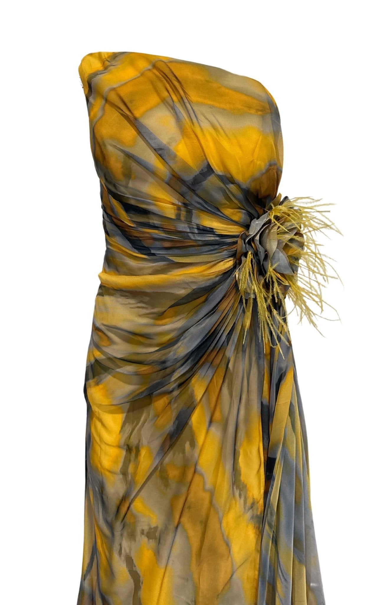 Dekolte Strapless Yellow Cocktail Dress - Runway Catalog