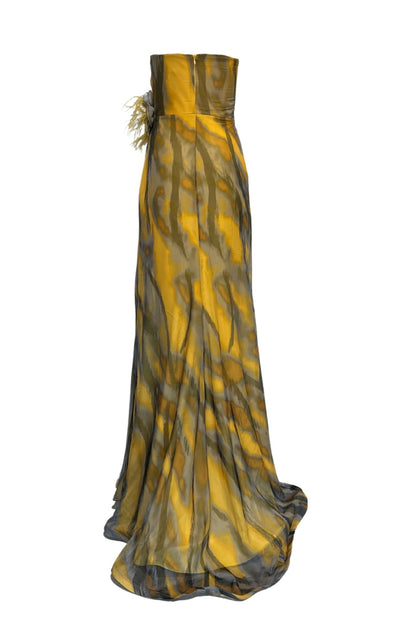 Dekolte Strapless Yellow Cocktail Dress - Runway Catalog