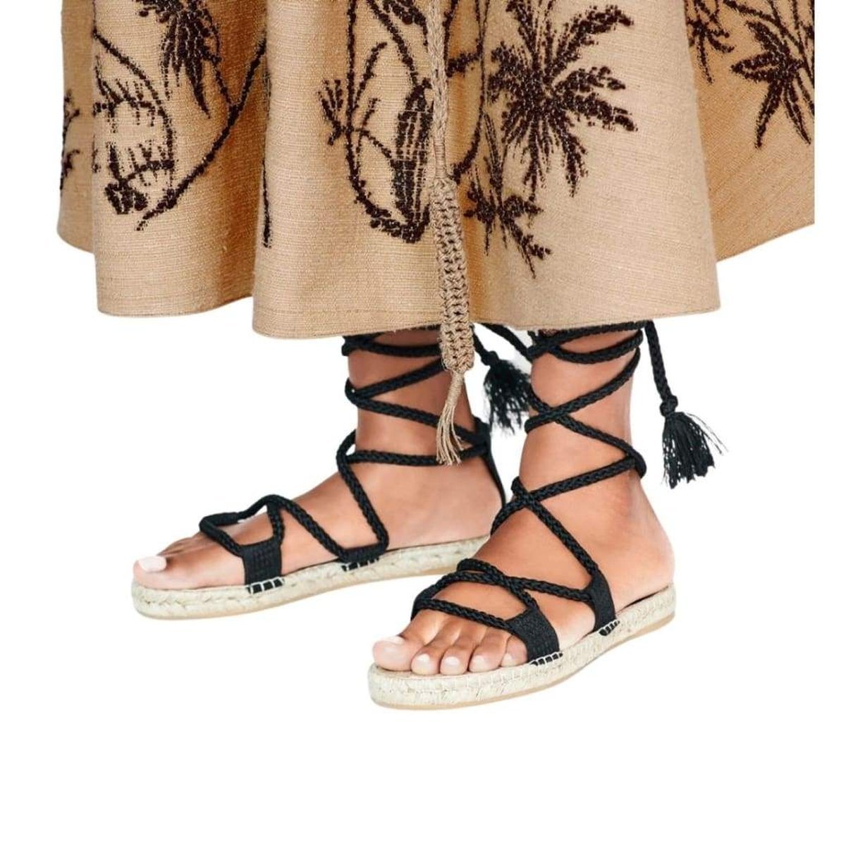 Dior Espadrilles Lace Up Sandals