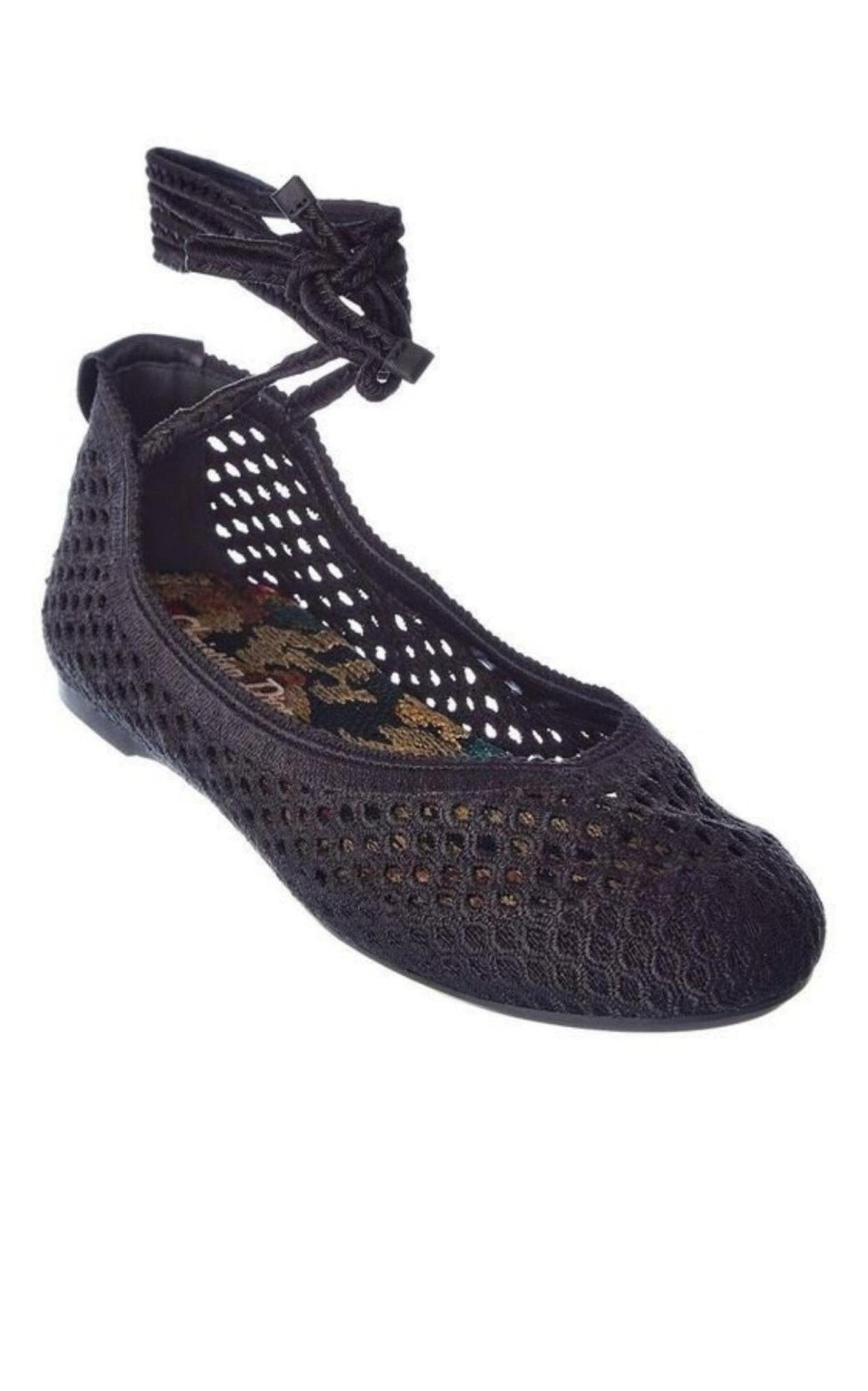 Dior Poeme Cotton Ankle - Tie Ballerina Flats - Runway Catalog