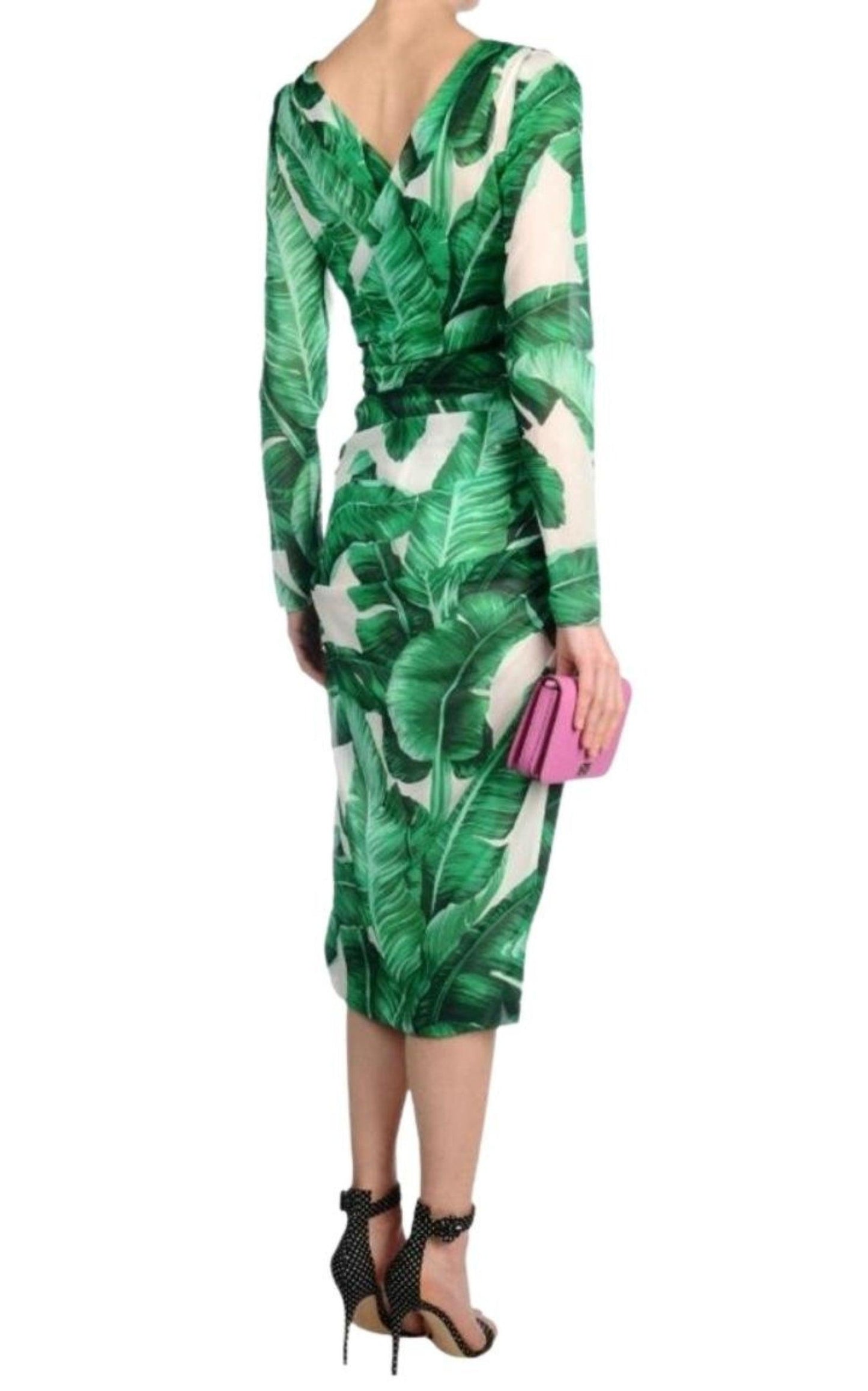 Dolce & Gabbana Banana Leaf-print Embellished Dress