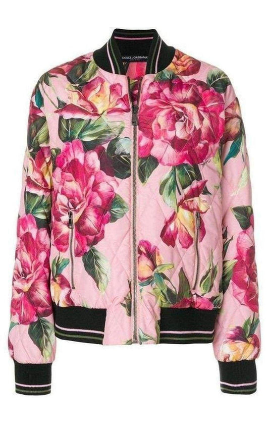 Rose Print Bomber Jacket Dolce & Gabbana