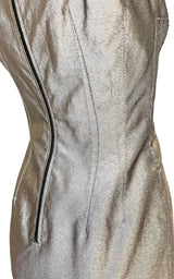 Silver Silk Midi Dress Dolce & Gabbana