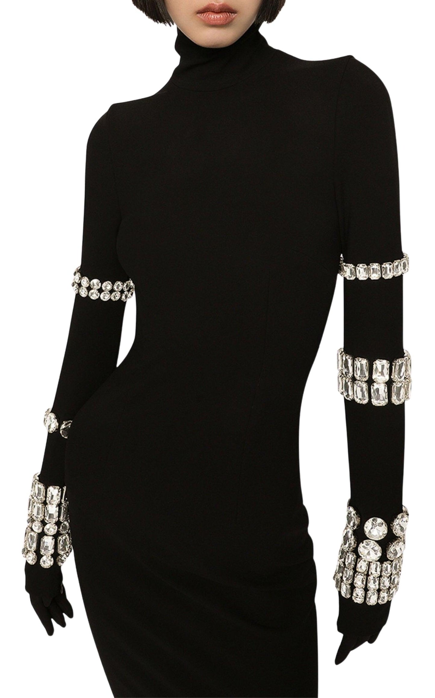 x Kim Kardashian Embellished Stretch-knit Midi Dress Dolce & Gabbana