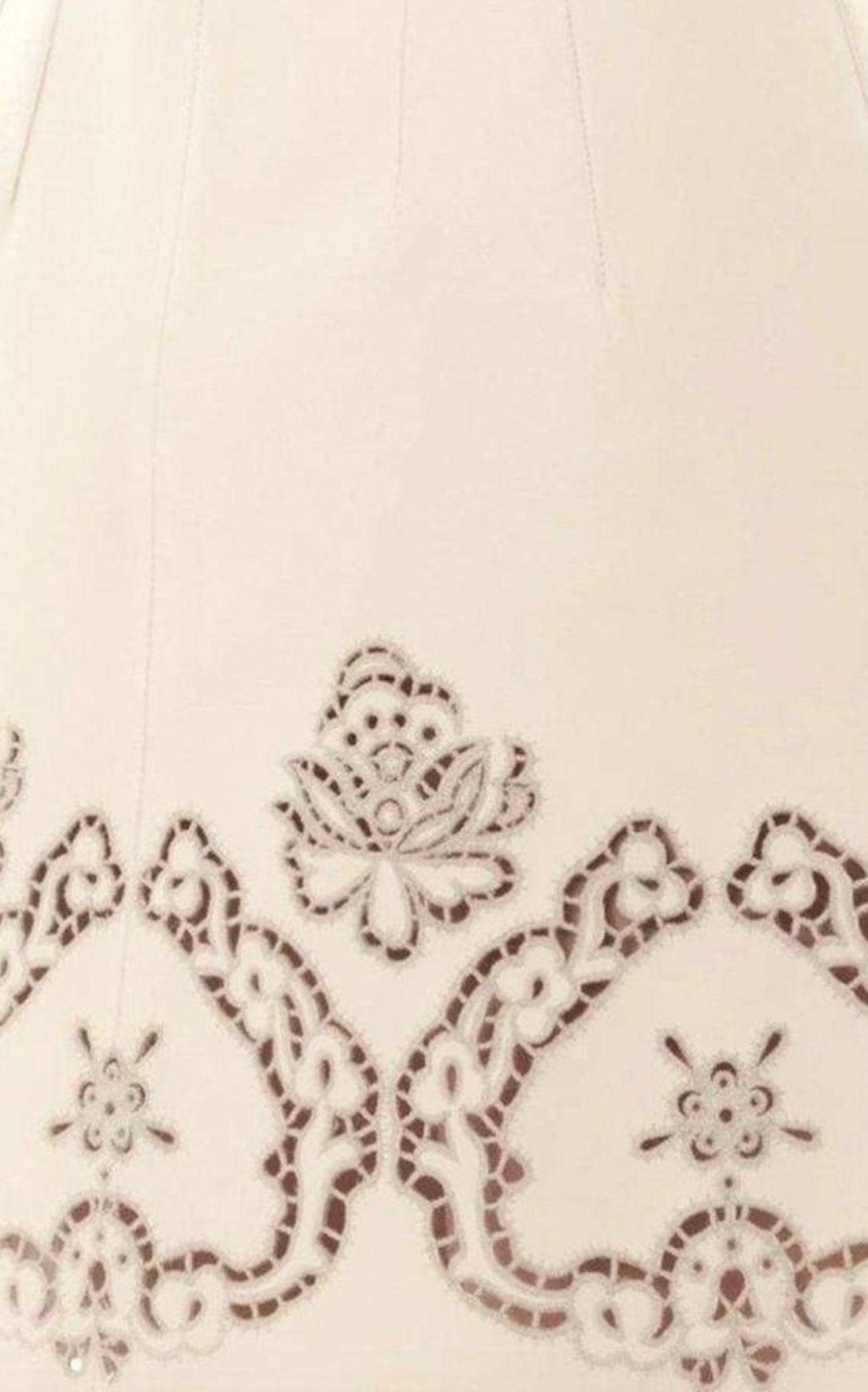 Dolce & Gabbana Beige Laser - cut Leather Skirt - Runway Catalog