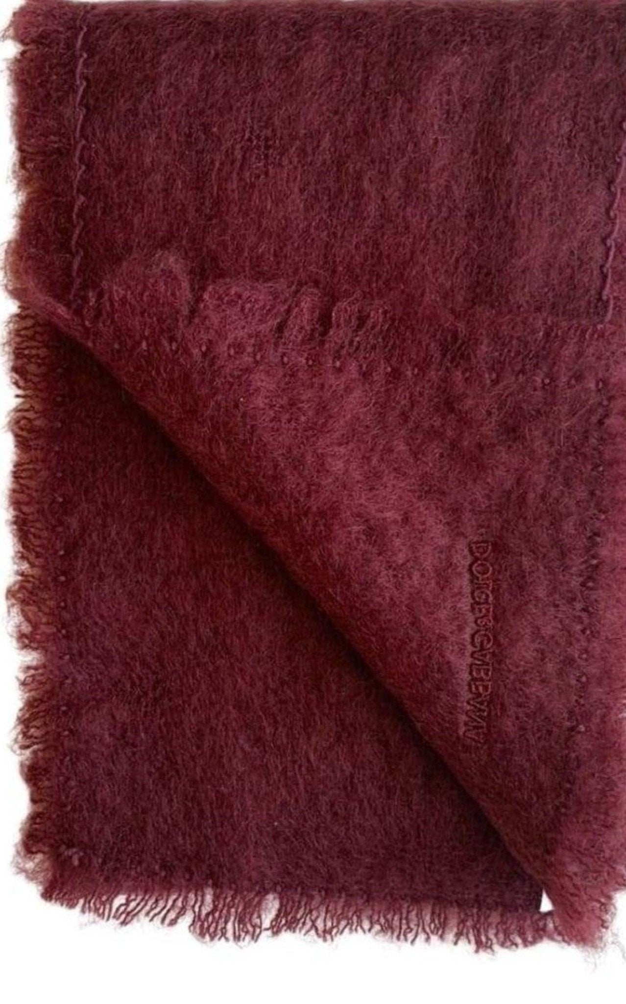Dolce & Gabbana Bordeaux Knitted Mohair Wool Scarf - Runway Catalog