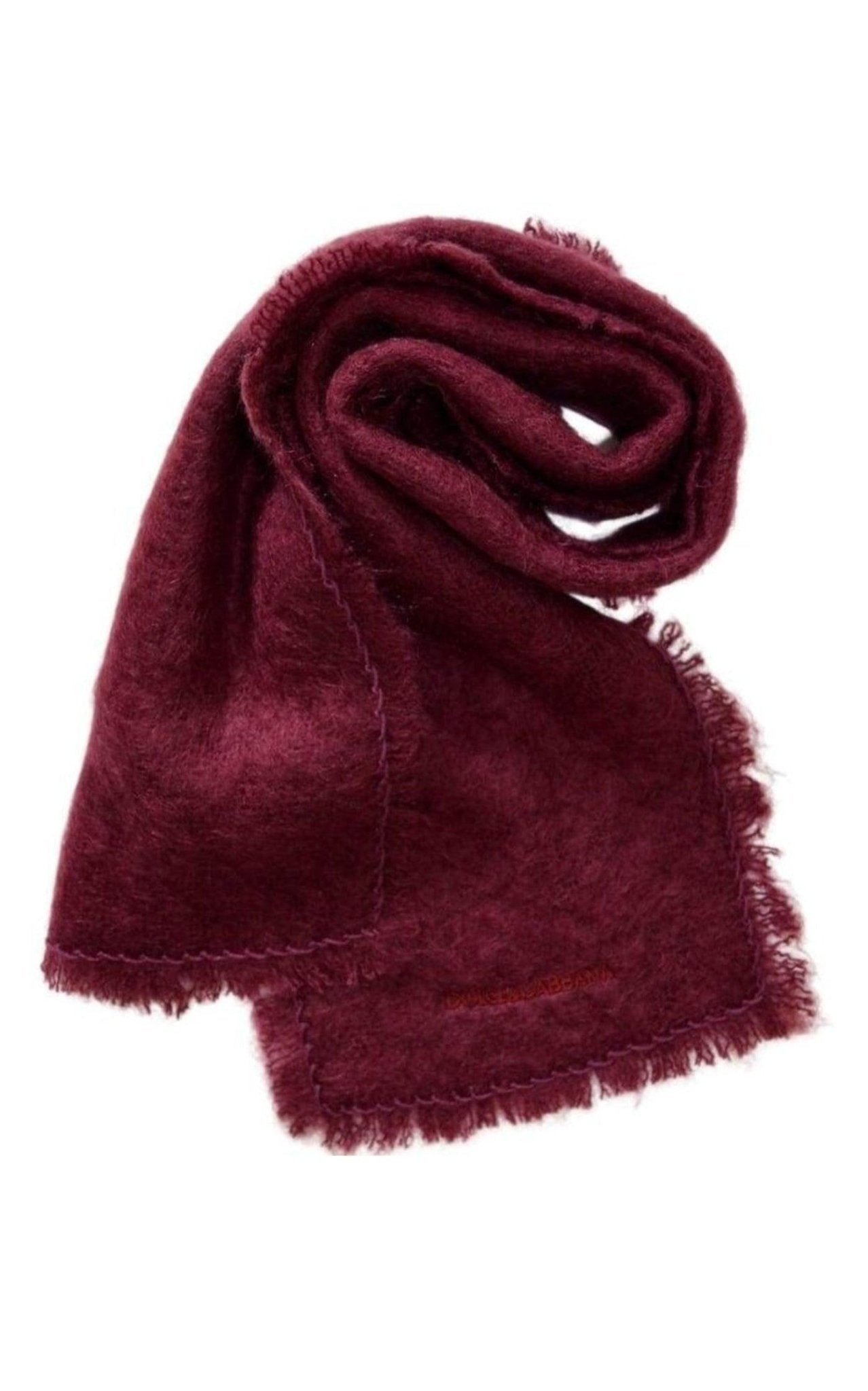Dolce & Gabbana Bordeaux Knitted Mohair Wool Scarf - Runway Catalog