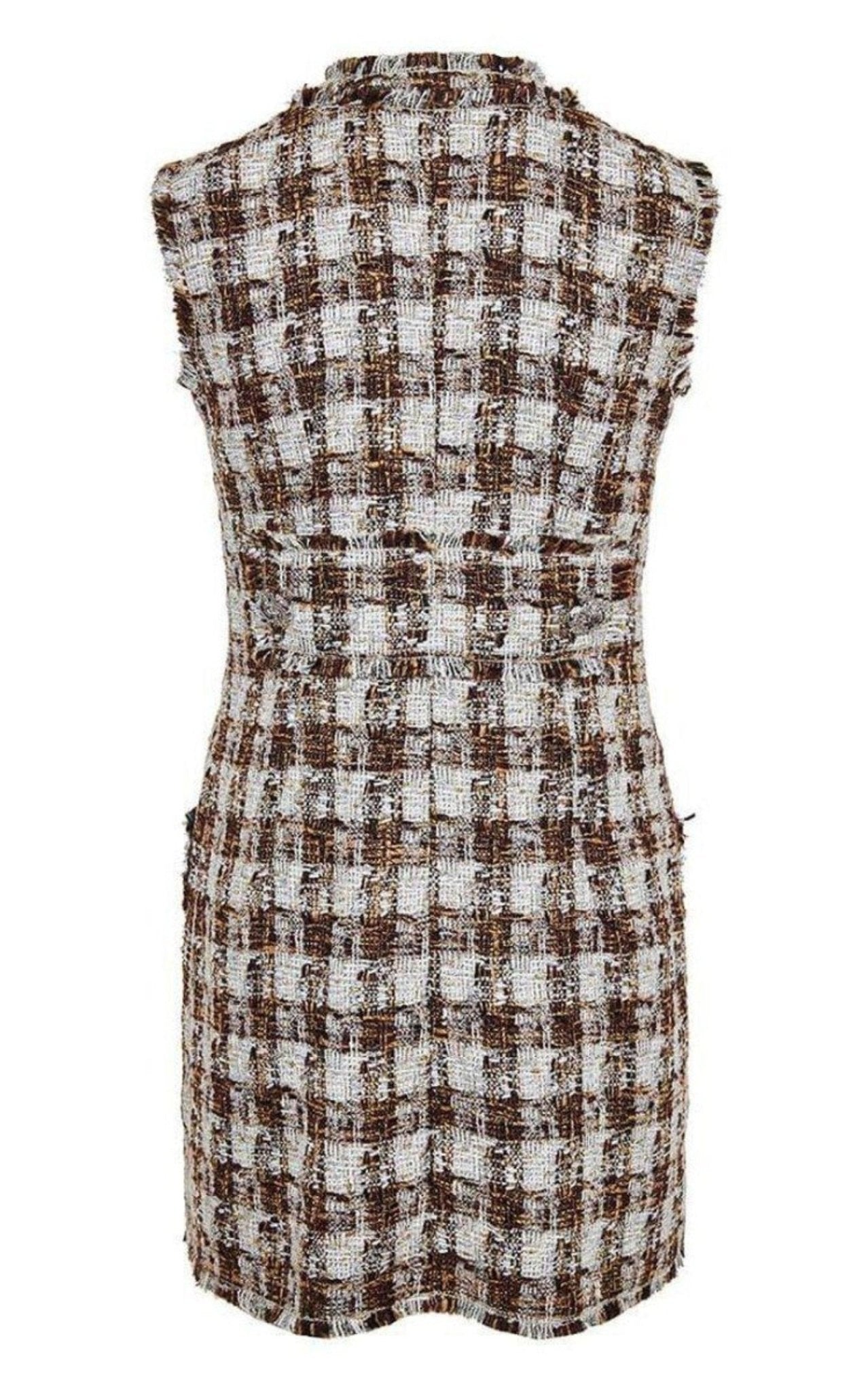 Dolce & Gabbana Embellished Checked Tweed Shift Dress - Runway Catalog