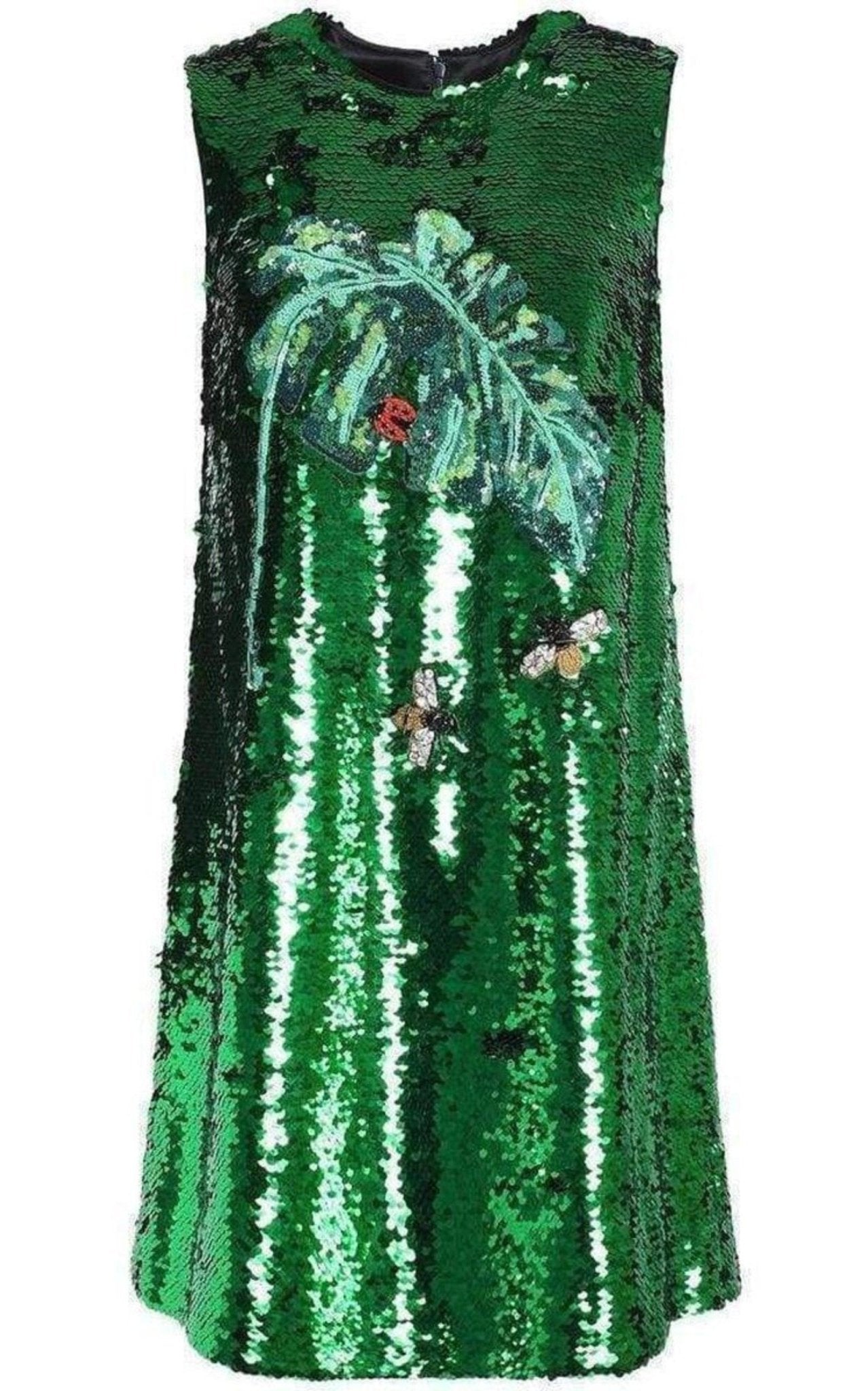 Dolce & Gabbana Embellished Sequined Mesh Mini Dress - Runway Catalog