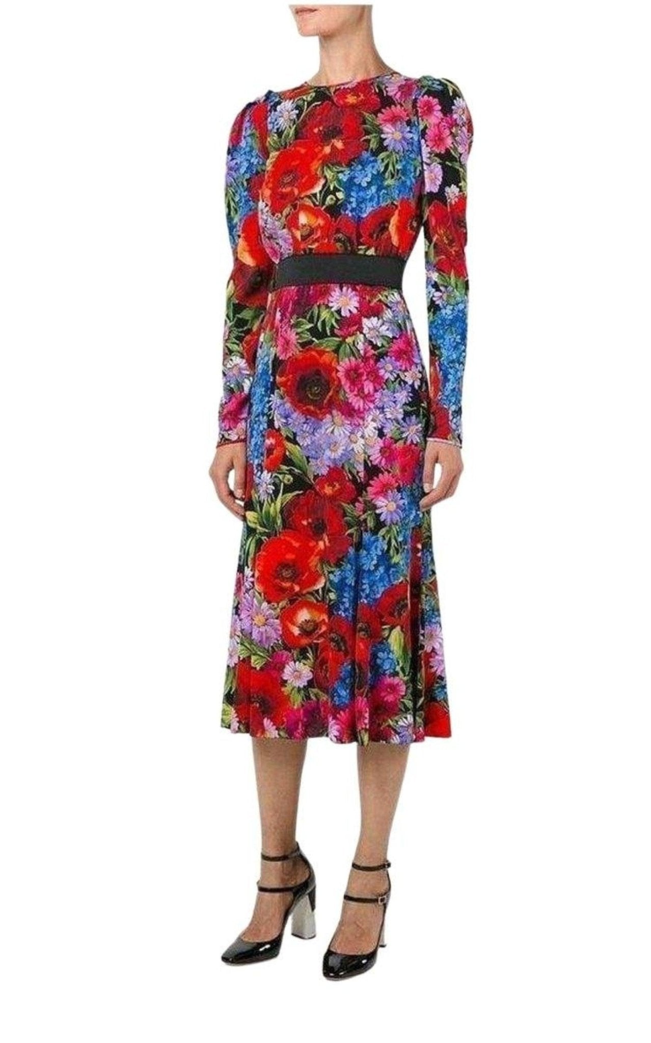 Dolce & Gabbana Floral Print Silk Dress - Runway Catalog
