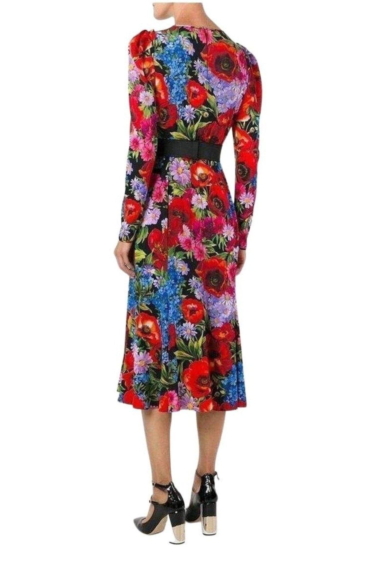 Dolce & Gabbana Floral Print Silk Dress - Runway Catalog