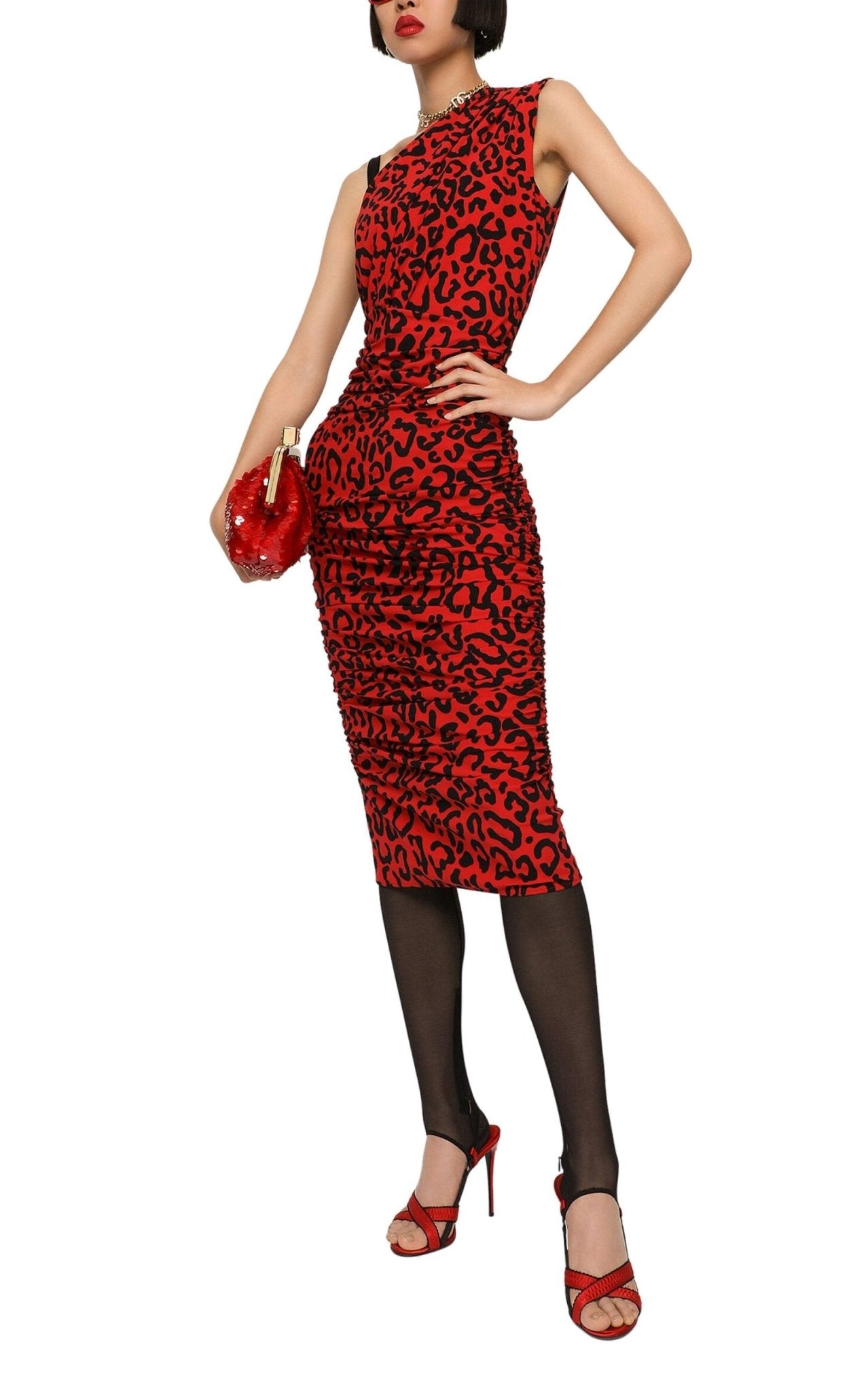 Dolce & Gabbana One - shoulder Leopard - print Dress - Runway Catalog
