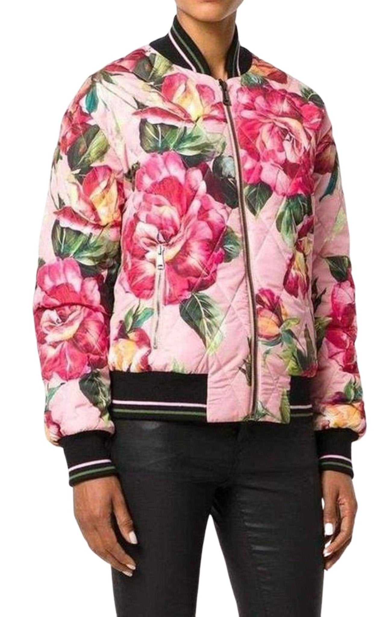 Dolce & Gabbana Rose Print Bomber Jacket - Runway Catalog