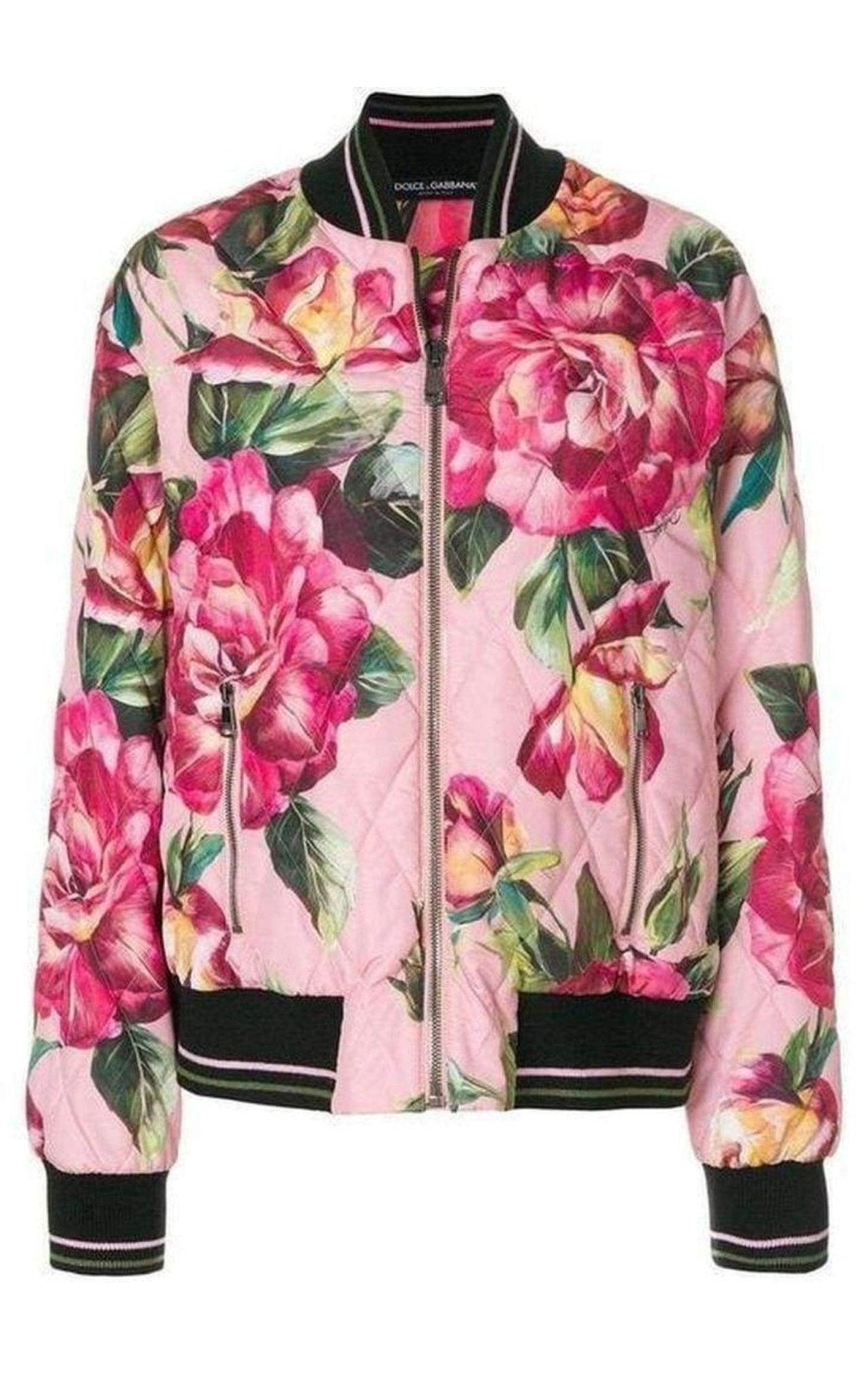 Dolce & Gabbana Rose Print Bomber Jacket - Runway Catalog