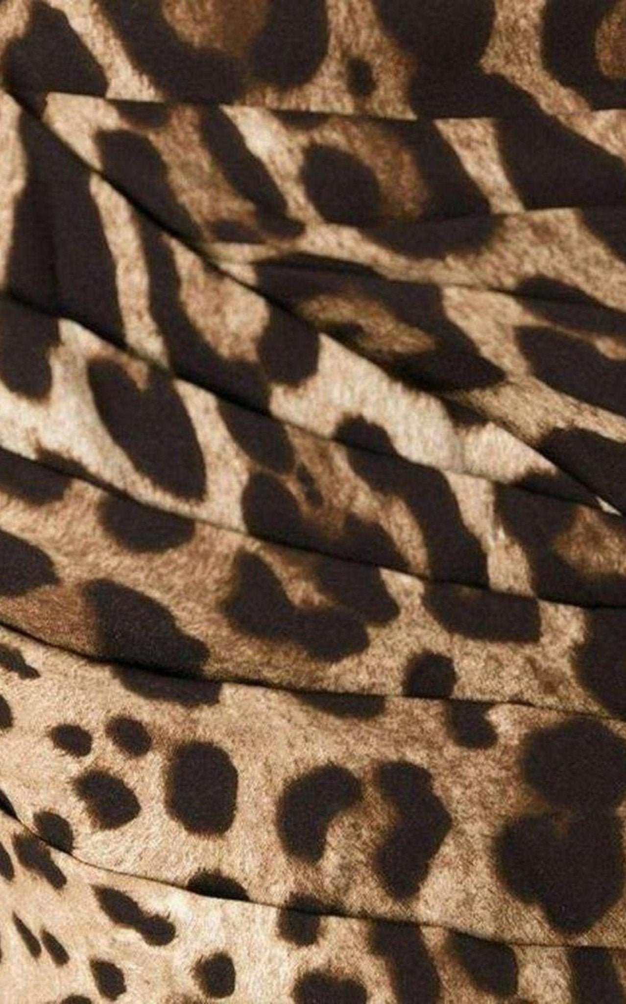 Dolce & Gabbana Ruched Leopard Print Silk Cady Midi Dress - Runway Catalog