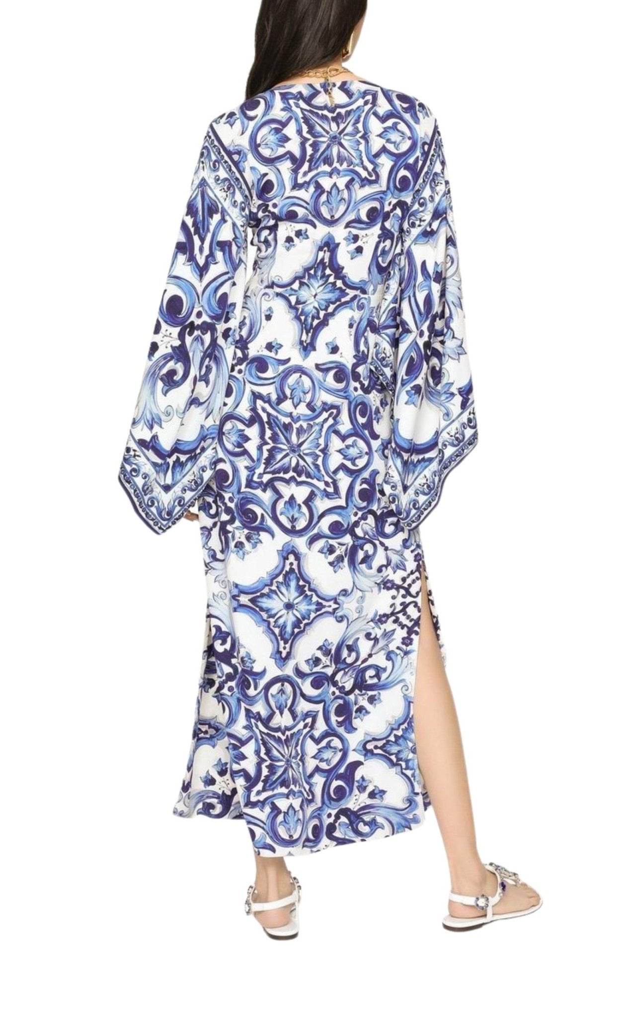 Dolce & Gabbana Scarf - print Silk Charmeuse Maxi Dress - Runway Catalog