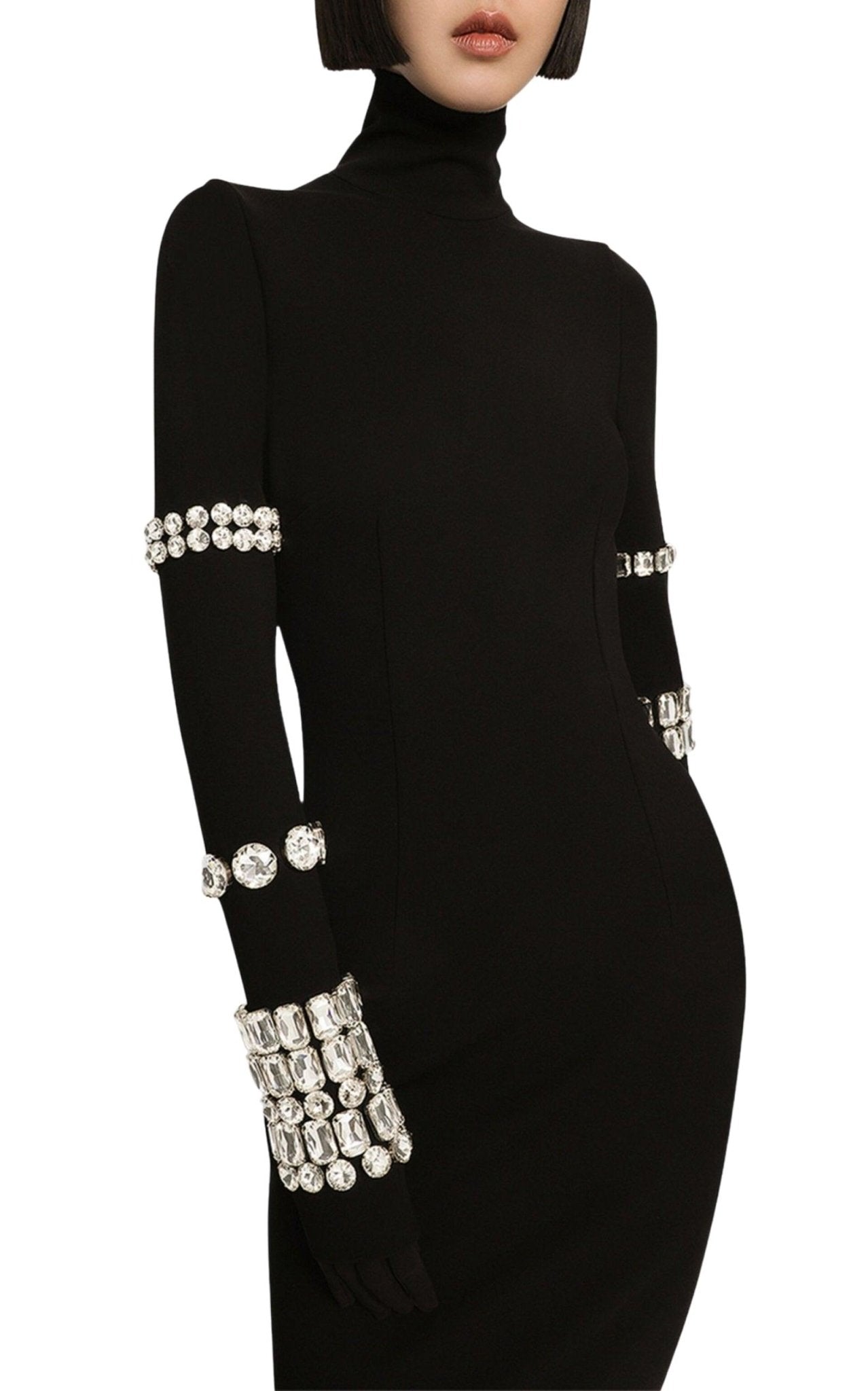 Dolce & Gabbana x Kim Kardashian Embellished Stretch - knit Midi Dress - Runway Catalog