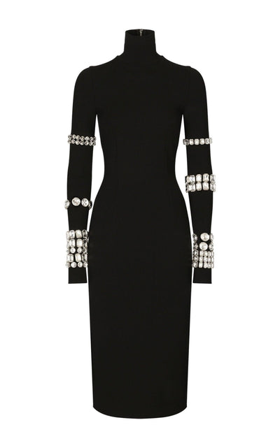 Dolce & Gabbana x Kim Kardashian Embellished Stretch - knit Midi Dress - Runway Catalog