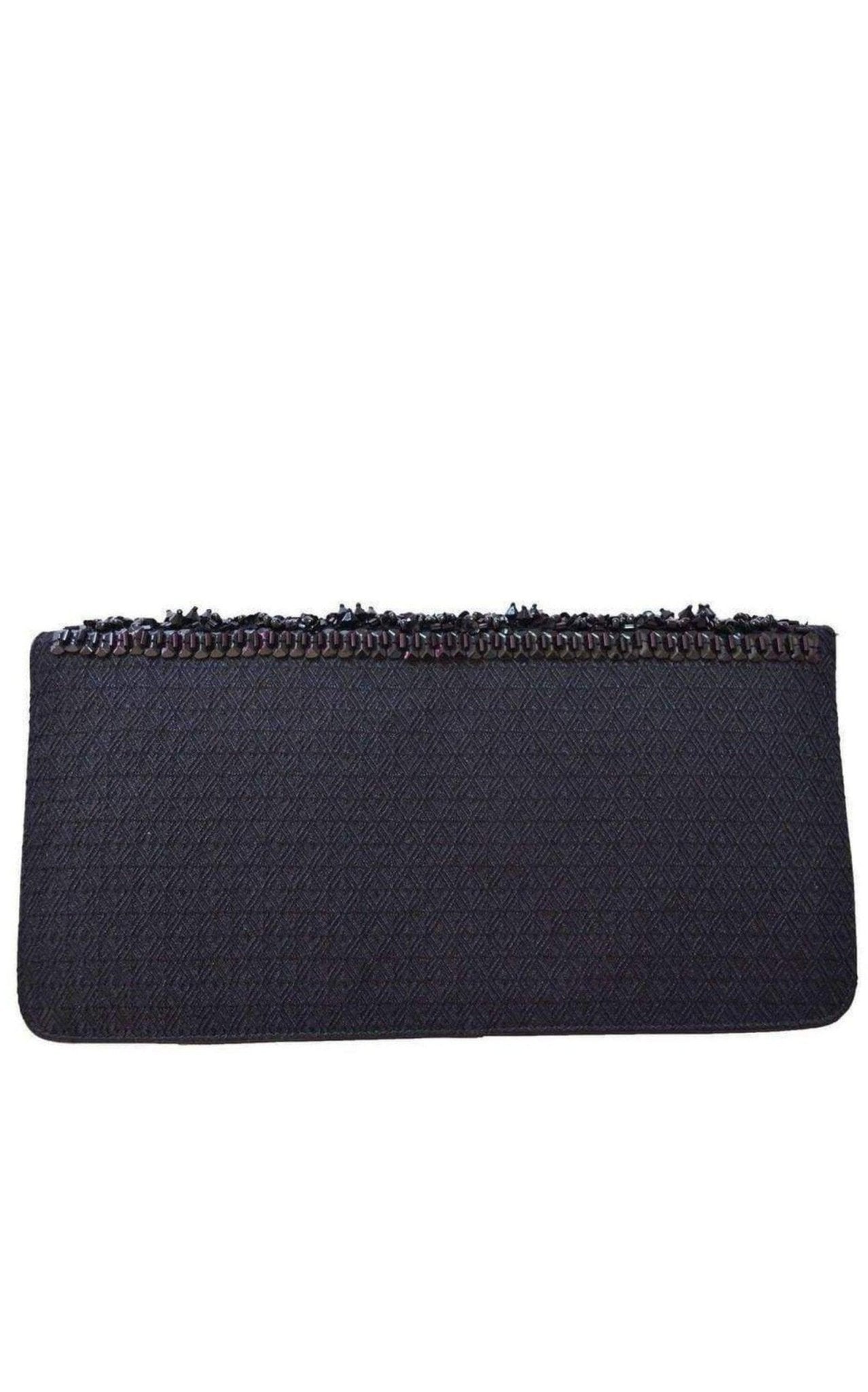 Dries Van Noten Black Beaded Handmade Clutch - Runway Catalog