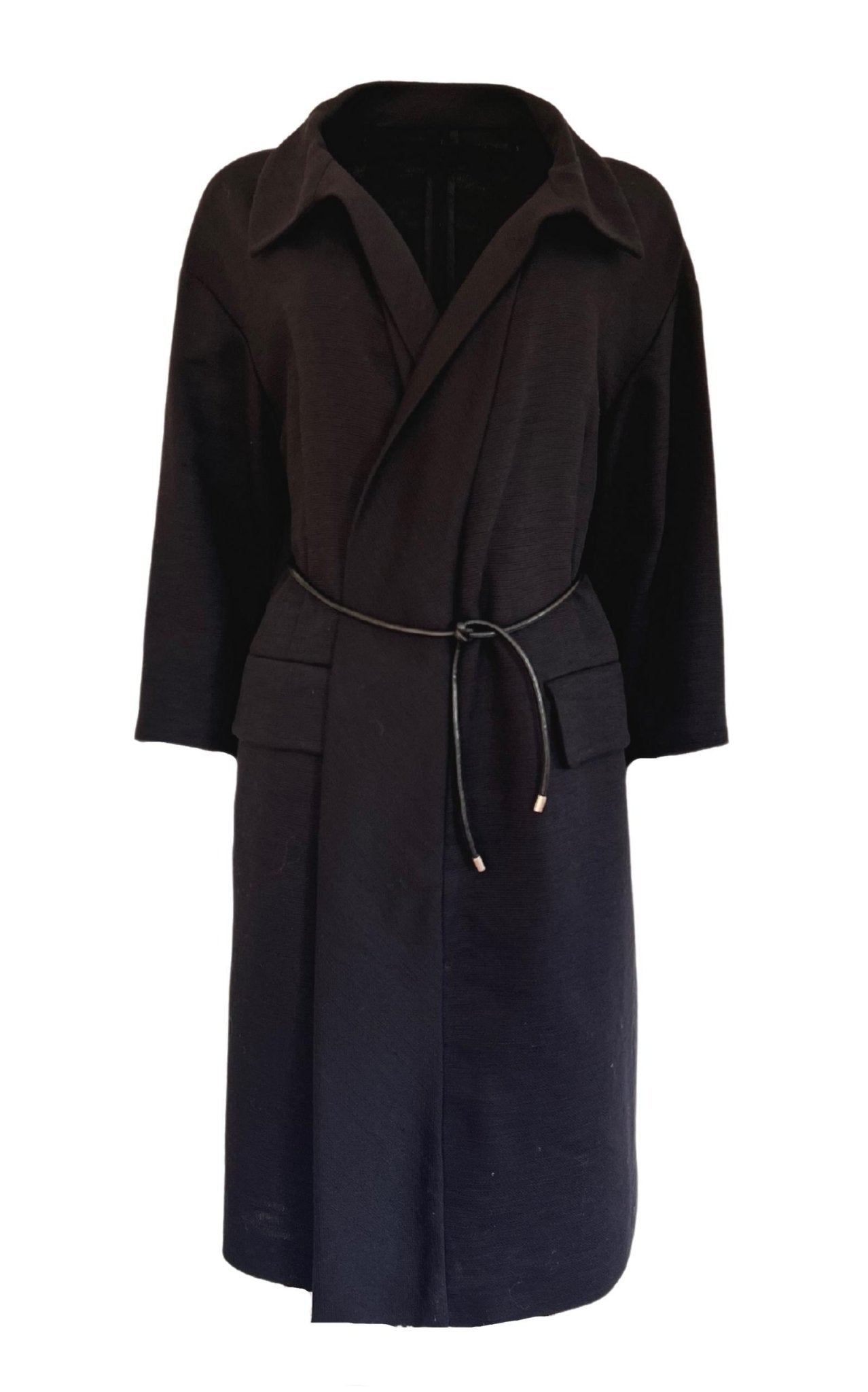 Dries Van Noten Black Cotton Three - Quarter Coat - Runway Catalog