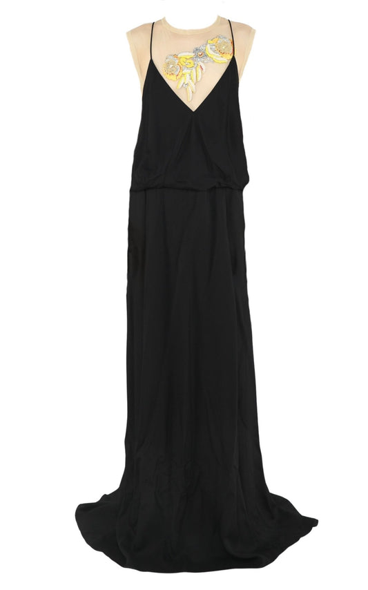 Dries Van Noten Black Embellished Backless Maxi Dress - Runway Catalog