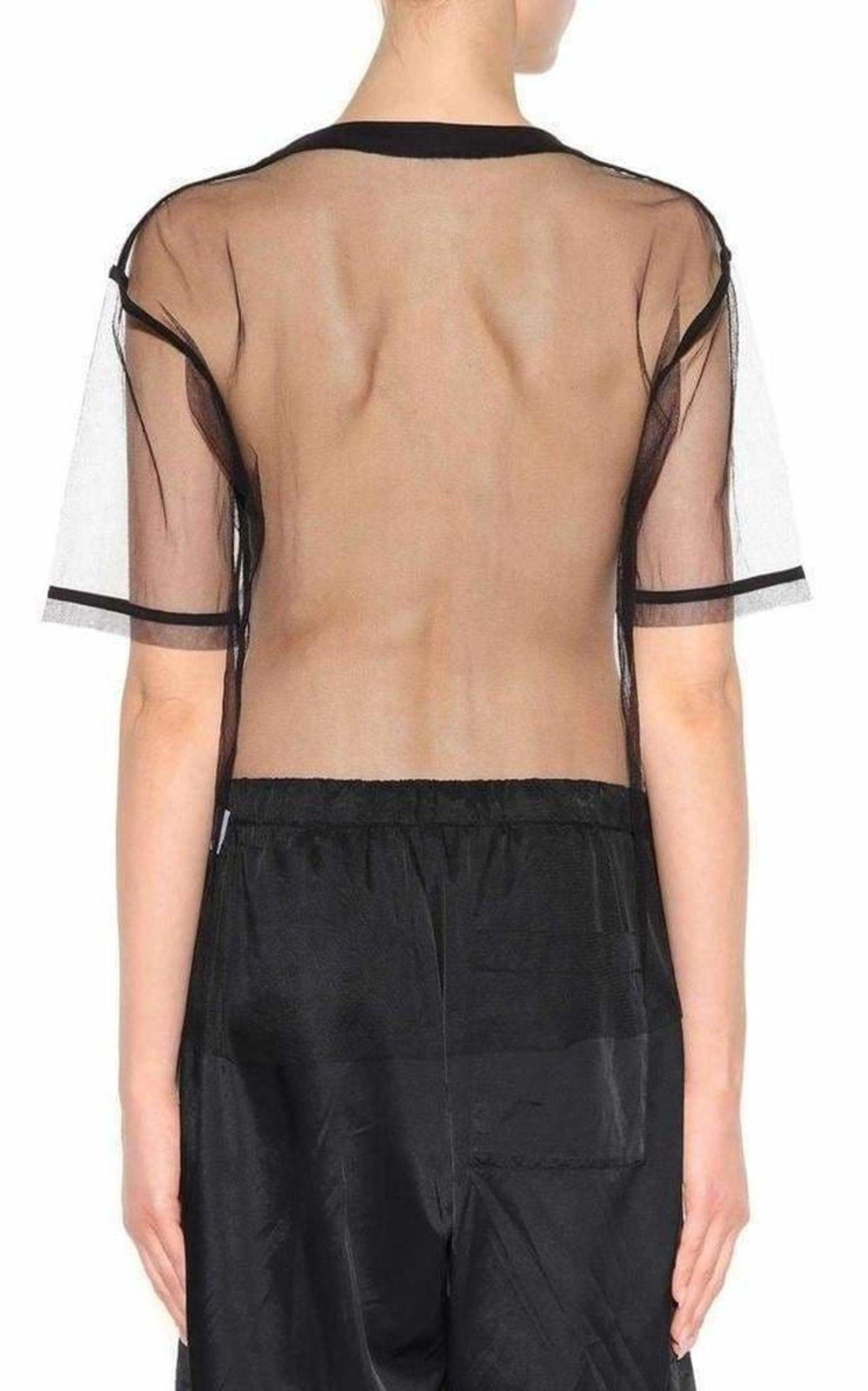 Dries Van Noten Black Mesh Sheer Shirt - Runway Catalog