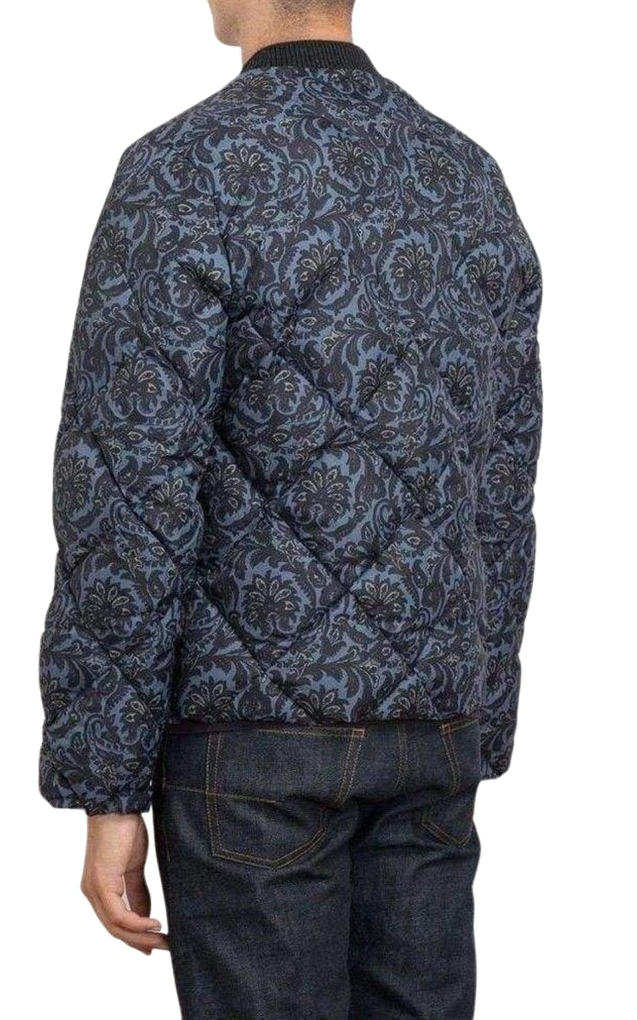 Dries Van Noten Blue Paisley Quilted Jacket - Runway Catalog