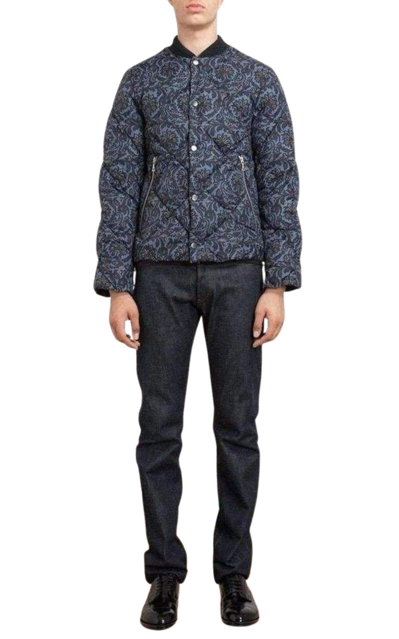 Dries Van Noten Blue Paisley Quilted Jacket - Runway Catalog