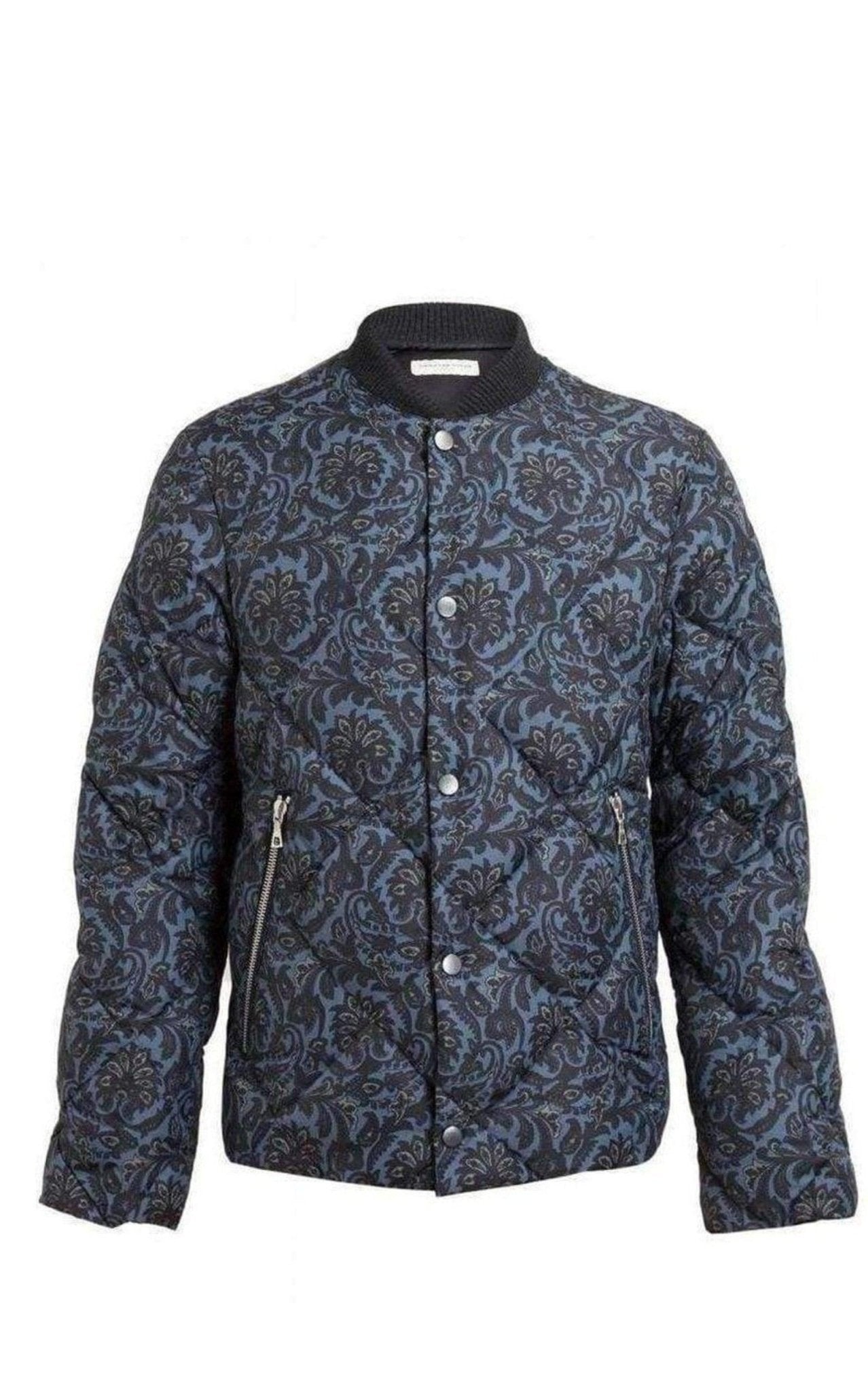 Dries Van Noten Blue Paisley Quilted Jacket - Runway Catalog