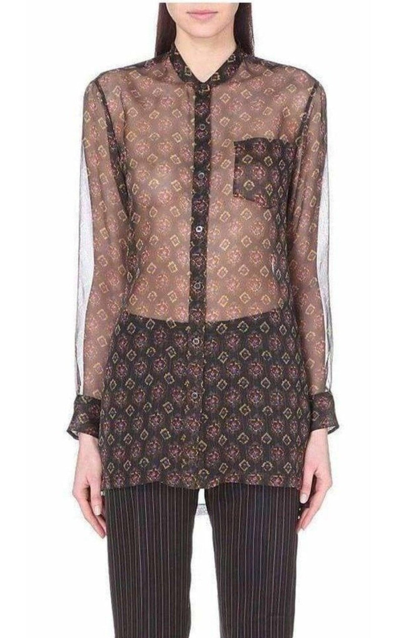 Dries Van Noten Chiffon Tunic Blouse - Runway Catalog